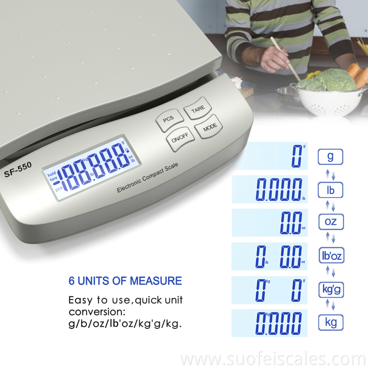 Suofei SF-550 Hot Selling Small Electric Digital kitchen parcel Weighing Postal Scale